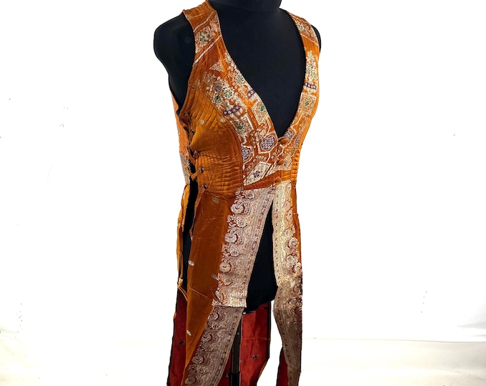 Goddess Dress; Silk Brocade Priestess Ceremony Temple Dress.  UK-M/L   (SKU: 3101-10393)