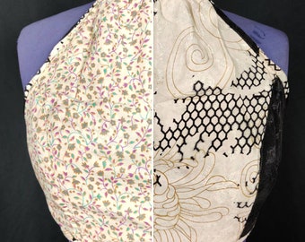 S/M Halter Crop Top, in Light Silk, Reversible (Rave/Festival Top) SKU:439-S/M