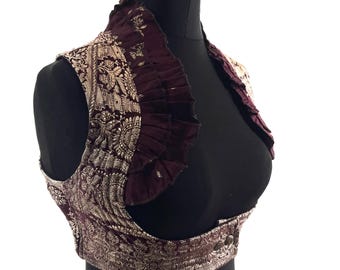M. Underbust Corset Bustier Silk Brocade Top  SKU:442-8250