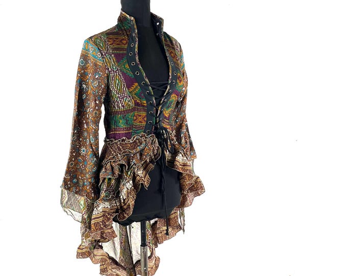 S. Seraphina Corset Dress, Silk, Long Sleeves, Handmade. SKU:1005-9328