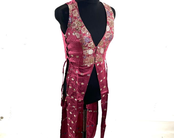 Goddess Dress; Silk Brocade Priestess Ceremony Temple Dress.  UK-S/M  (SKU: 3100-10383)