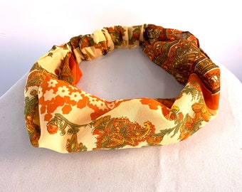 Silk Face Mask Headband - dust-mask, neck-scarf, bandana, scrunchy.  Option to add buttons, FIT Head circumference 19” to 23”