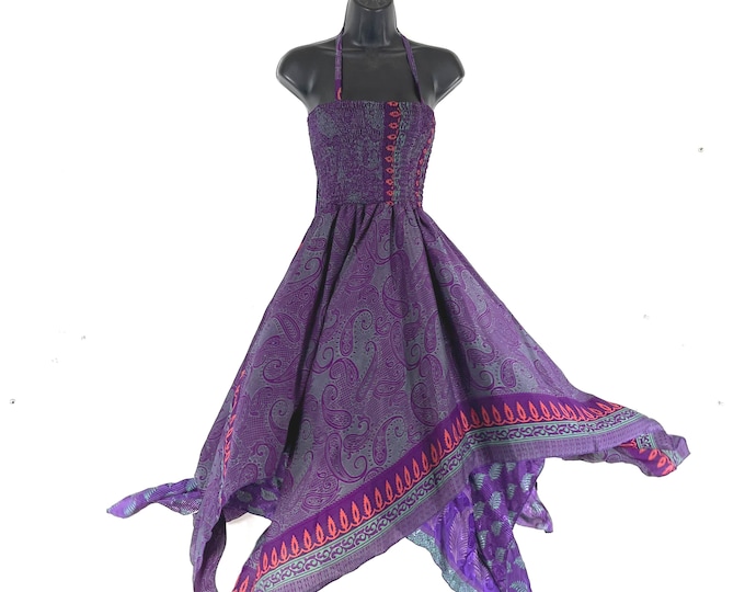Aurora Long Summer Silk Fairy Dress, One Size; Silk Maxi Tall Girl Sundress SKU:902-9216