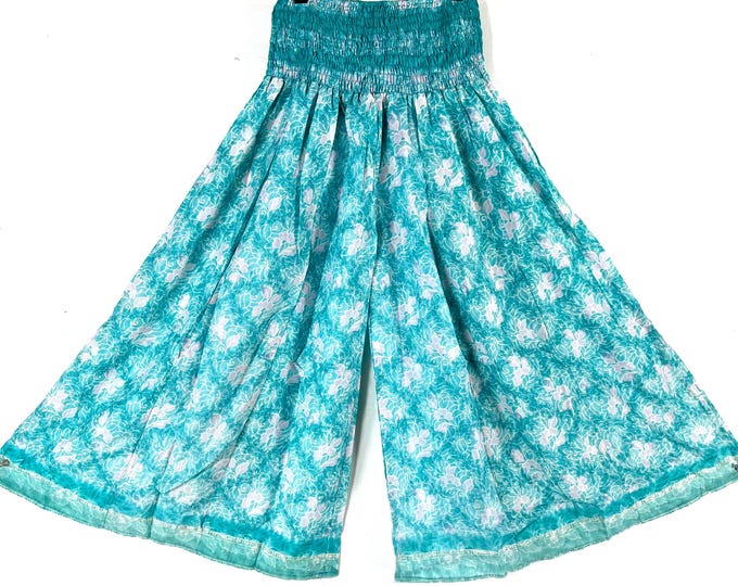 Corlissa Plus Plus Size Culottes in Summer Silk with 2XL Elasticated Waist, Great for a fuller figure. (Wide Leg Palazzo Pants) SKU:837-8654