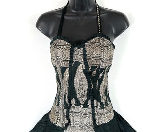 Vivienne Jumpsuit - Harem Style. In a heavier, quality Silk Brocade. One size. Womens Corset Dungarees SKU:550-7601