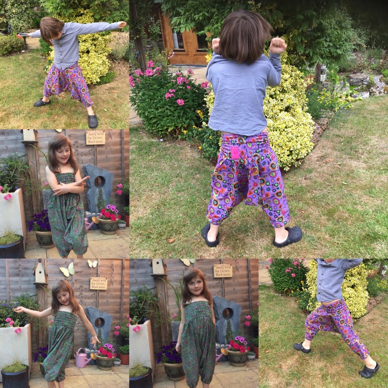 Children/'s Afghans drop-crotch yoga unisex kids trousers. Size 3 Silk Harem Pants Ali Baba