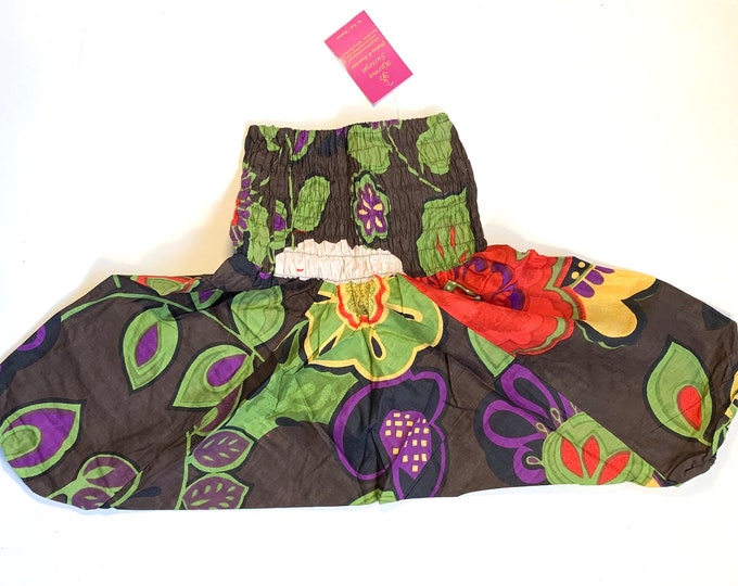 Child Size 2 Crawler, Cotton Harem Pants, Kids Drop-Crotch Trousers, Ali Baba, Afghan Pants