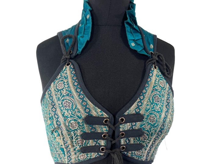 S. Fae Corset Top; handmade from silk brocade  SKU:3031-8270