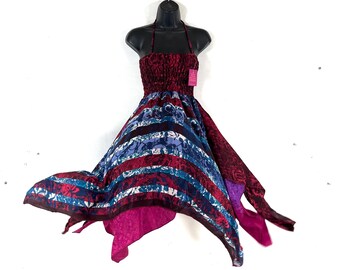 Tatiana Fairy Dress 41" (104cm) Long, One Size; Silk Maxi Summer Dress, Tall Girl Sundress, SKU: 902-9224