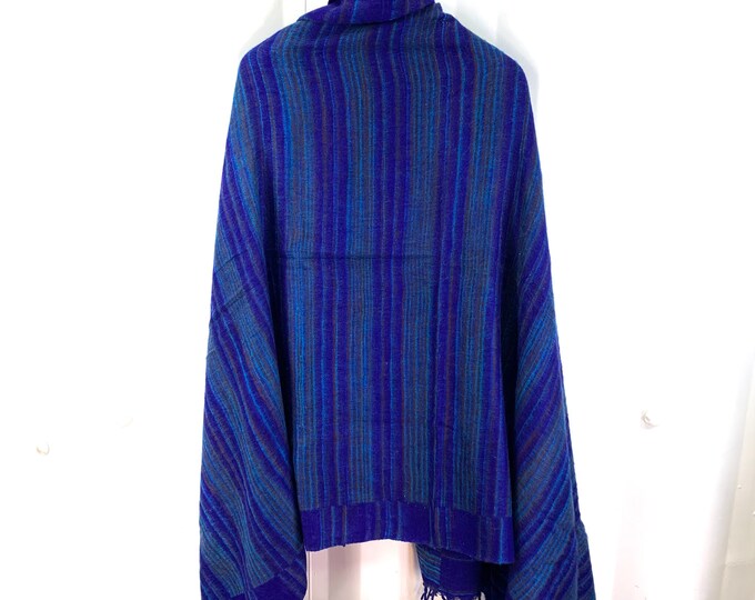 Blue Cosy Blanket 4 parties festivals & snuggling. A lovely soft touch, very warm, nice and lightweight Shawl Blanket Scarf Throw.