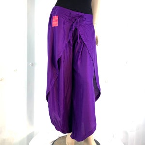 Purple Tulip Palazzo Pants in Rayon Split open leg harem trouser Why buy boring image 7