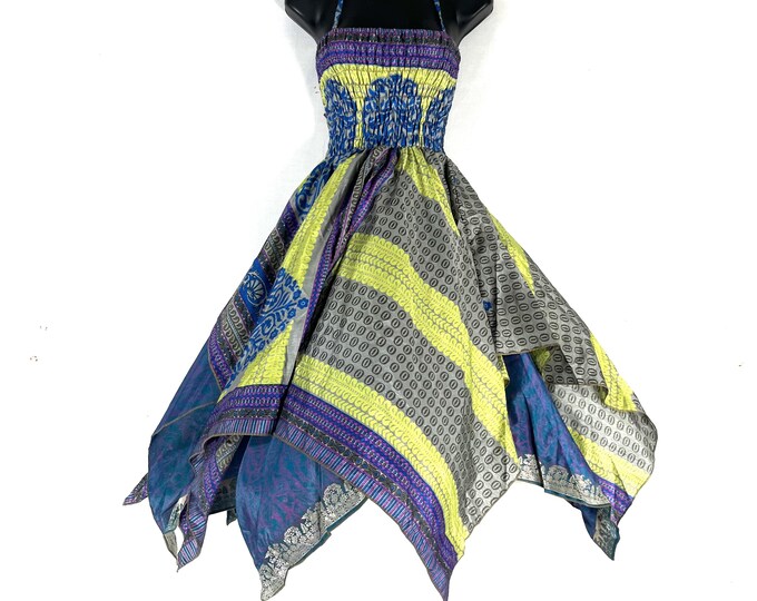 Aurora Long Summer Silk Fairy Dress, Maxi Tall Girl Sundress 47" (One Size  SKU:902-10572)