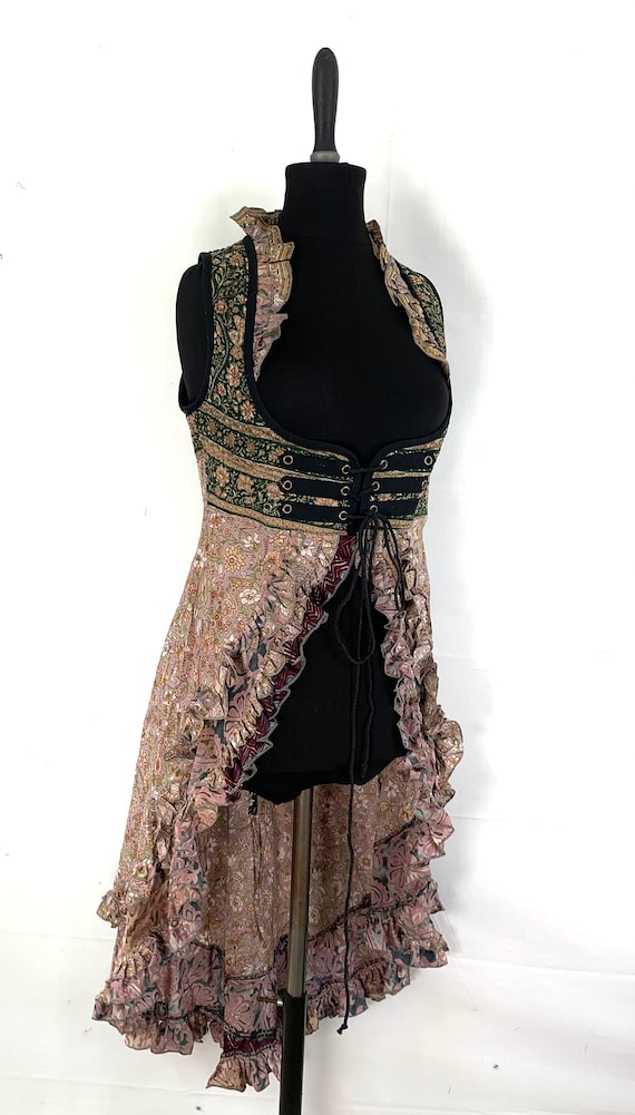 M. Bustier Dress. Celeste Underbust Corset Dress With Adj Tail Length.  Vintage Silk. Cosplay, LARP, Steampunk, Fairy, Renaissance -  Canada