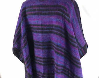 Warm Soft Cosy Poncho. Reversible, One size. Traditional Handmade Blanket style.
