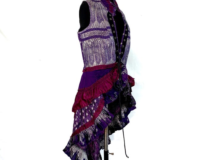 XL Isabella Corset  Dress - Steampunk - Silk Brocade (SKU:2001-2840)