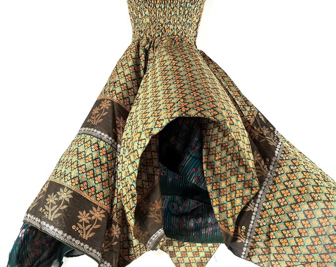 Tatiana Fairy Dress 43" (109cm) Long, One Size; Silk Maxi Summer Dress, Tall Girl Sundress, SKU: 902-7581
