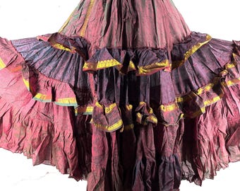 Yasmin 25 Yard Skirt - Gypsy Winter Silk - One Size - Boho Maxi SKU:740-9123