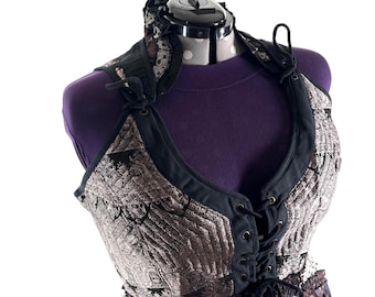 5XL Varuna Corset Dress in Silk Brocade with long body. SKU:2002-10199