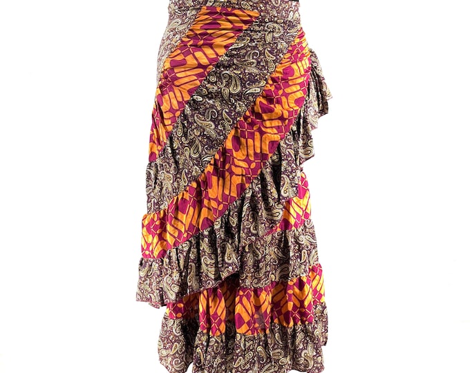 Kezia Gypsy Silk Wrap Skirt - Can be worn as a dress  (SKU:930-9922)