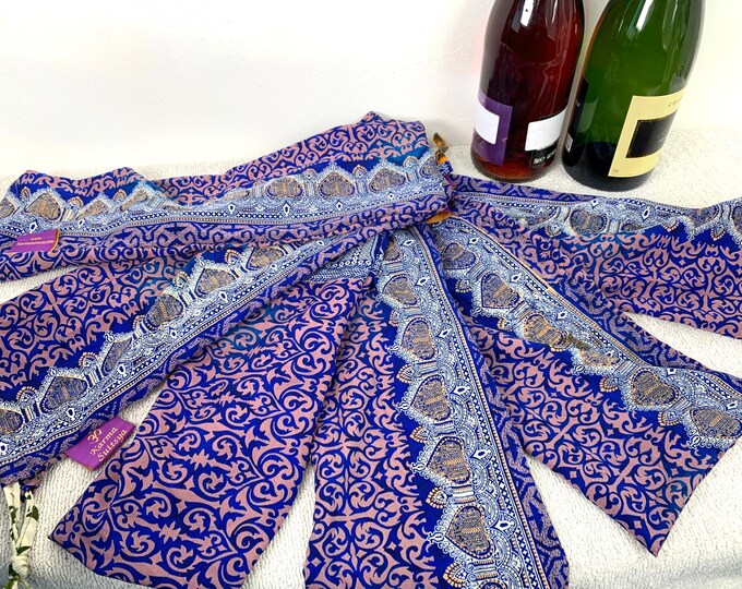 Fabric Reusable Silk Bottle Bags - Drawstring - Six Pack  6"x18" - Bottle Gift Wraps.