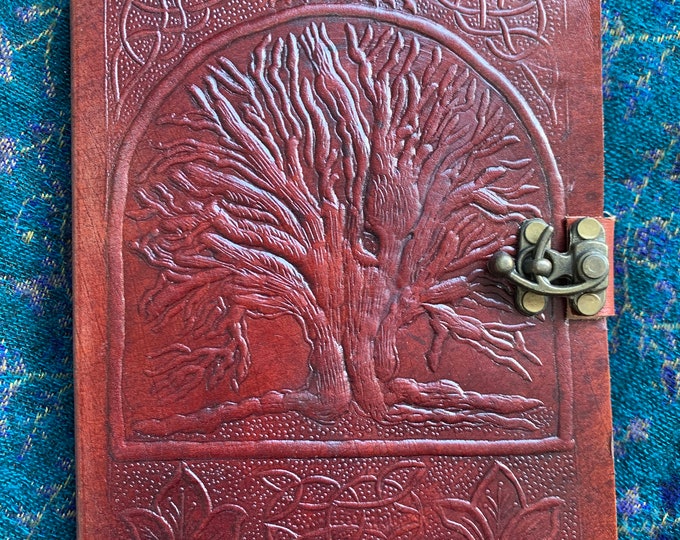 Tree of life Embossed Leather Journal, sketchbook, Notebook, Diary, Album. 8” tall 5” wide 0.75” deep - 20cm x 13cm x 2cm. Xmas gift