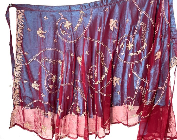 Aari Tari Midi Wrap Skirt - 2 layer (SKU:2011-9879)