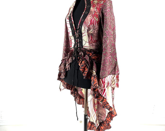 M Seraphina Corset Dress, Silk, Long Sleeves.  SKU:1006-7164