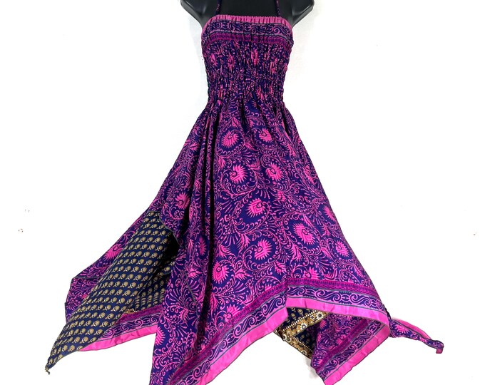 Aurora Long Summer Silk Fairy Dress, Maxi Tall Girl Sundress 47" (One Size  SKU:902-10570)