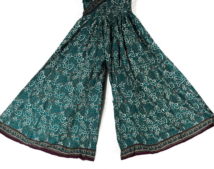 Eloise Culottes in Summer Silk, One size trousers with Elasticated Waist. (Wide Leg Palazzo Pants)  SKU:830-8694