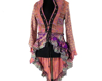 L Seraphina Corset Dress, Silk, Long Sleeves.  SKU:1007-5686