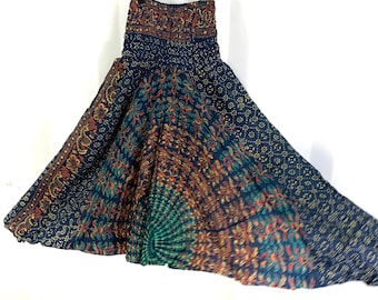 Harem Pants Rayon, Afghani Pants Woman & Men, Ali Baba, Aladdin, Unisex, Afghan, Yoga Trousers Blue with Yellow and Orange