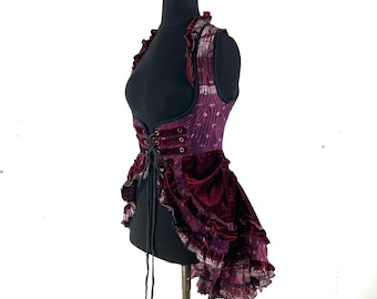 S. Celeste Velvet Underbust Corset Dress with adjustable skirt SKU:2121-9483