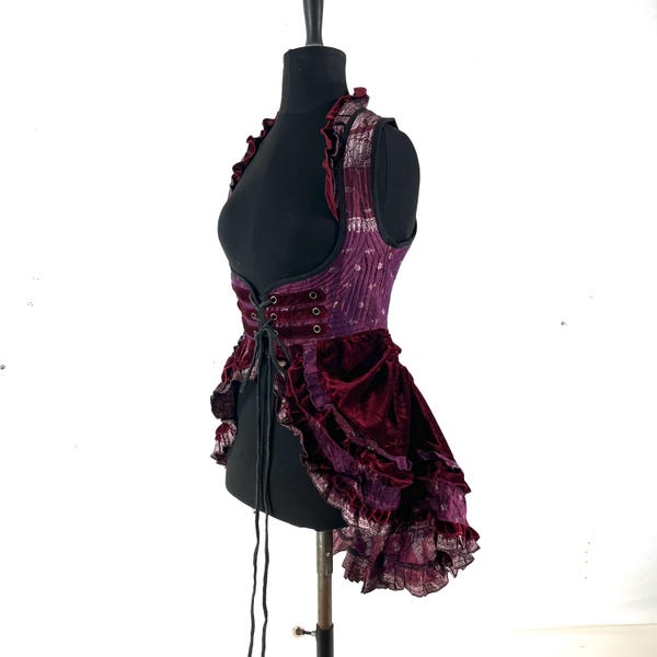 S. Celeste - Fluwelen onderborstkorsetjurk met verstelbare rok Artikelnummer: 2121-9483