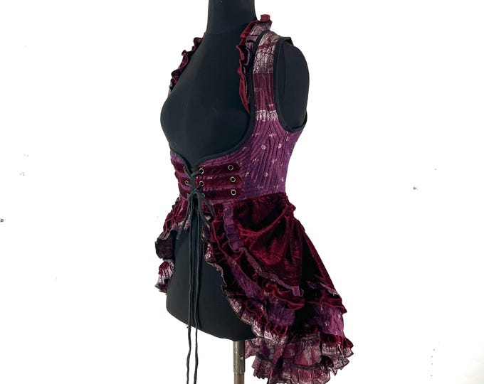 S. Celeste Velvet Underbust Corset Dress with adjustable skirt SKU:2121-9483