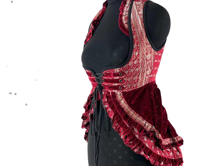 L. Celeste Velvet Underbust Corset Dress with adjustable skirt SKU:2123-9509