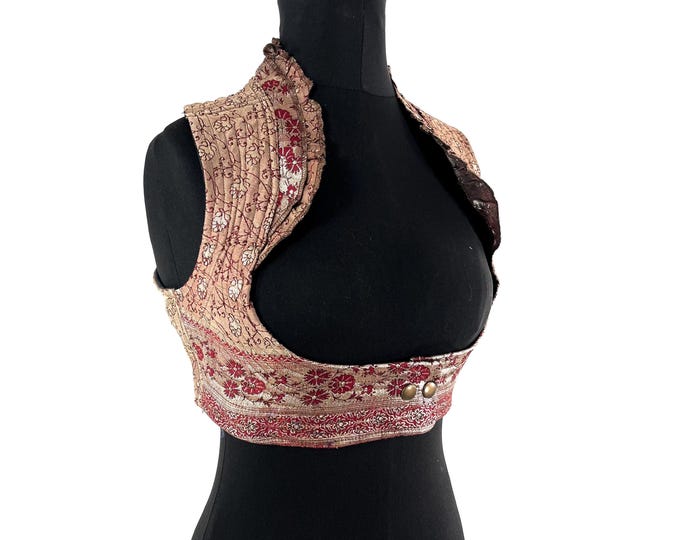 M. Underbust Corset Bustier Silk Brocade Top  SKU:442-9357