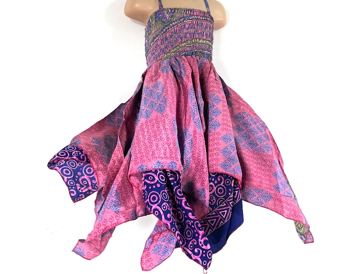 Girls Fairy Dress 2-6 years old; Silk Flower Girl Dress, Princess Dress, Boho Sundress, Hippie Style SKU:900-7531