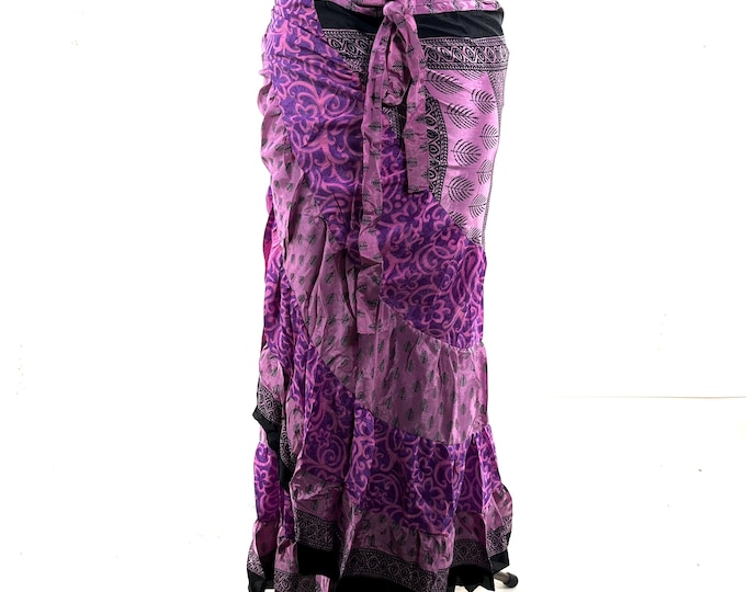 Kezia Gypsy Silk Wrap Skirt OneSize Plus - Can be worn as a dress  (SKU:931-10424)