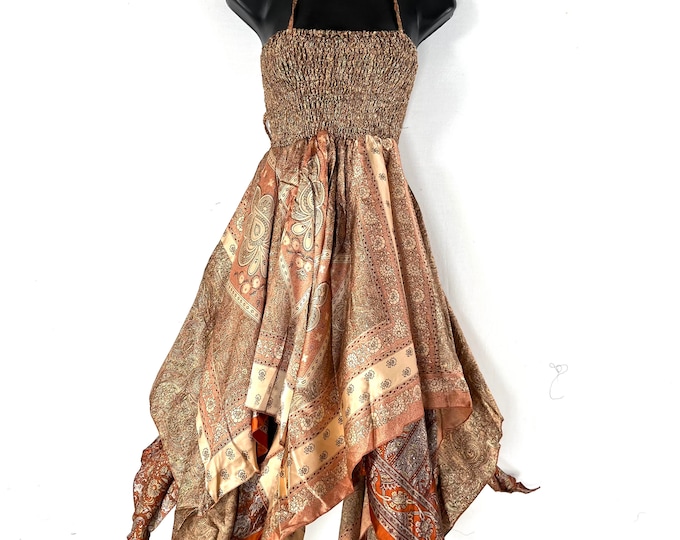 Ayeling Fairy Dress; Silk Summer Midi Dress, One Size 38" / 97cm (SKU:904-7286)