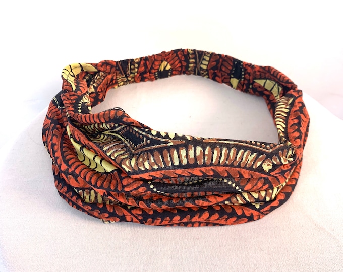 Brown Cotton Washable Headband Face Mask. dust mask, bandana, scrunchies FIT Head circumference 19” to 23”