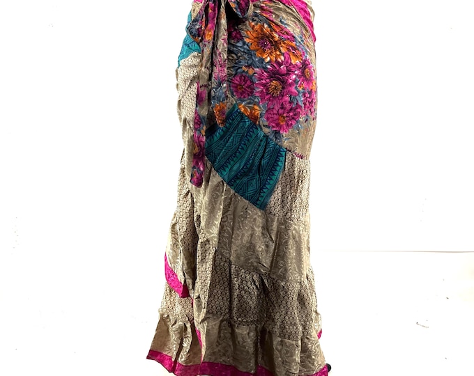 Kezia Gypsy Silk Wrap Skirt OneSize Plus - Can be worn as a dress  (SKU:931-10428)