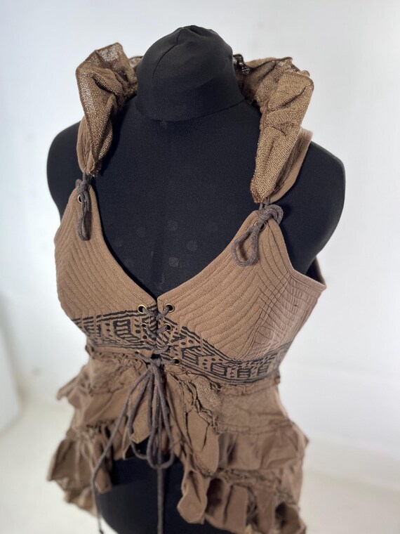Bardot Boho Corset Dress in Sand. - Etsy