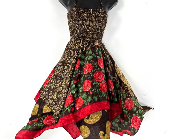 Ayeling Fairy Dress; Silk Summer Midi Dress, One Size 38" / 97cm (SKU:904-7285)