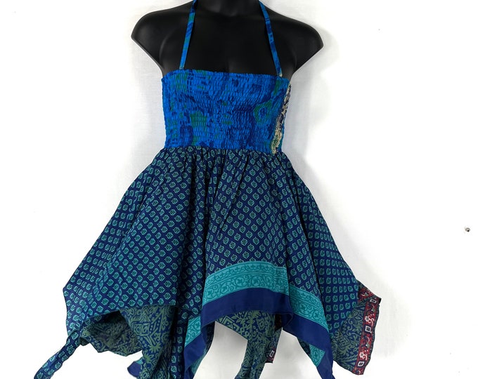 Gina Plus size, Fairy Dress 38" Long  in Summer Silk (An ideal Maternity, Tall Girl Dress) SKU:906-7846