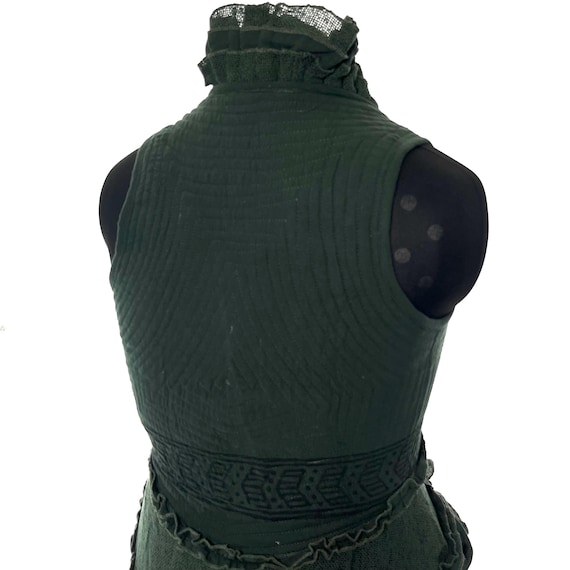 Bardot Boho Corset Dress in Dark Green. - Etsy