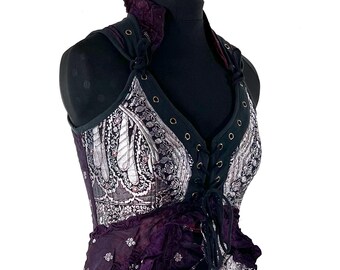 L. Sophia Corset Dress with a Hi-Low tiered skirt SKU:2000-8611