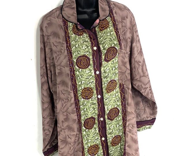 L. Luxury Silk Sari Pyjama Set with matching gift bag. Quality Handmade Nightwear. Why Buy Boring?