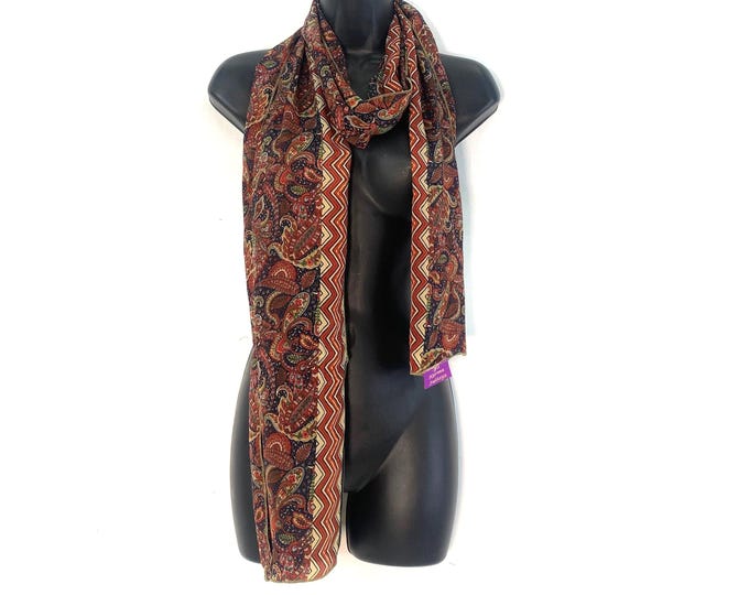 Light Silk Scarf, comes in a Special Carry or Gift Bag 78” (198cm) wide & 12” (30cm) long. The classic beautiful gift for her.