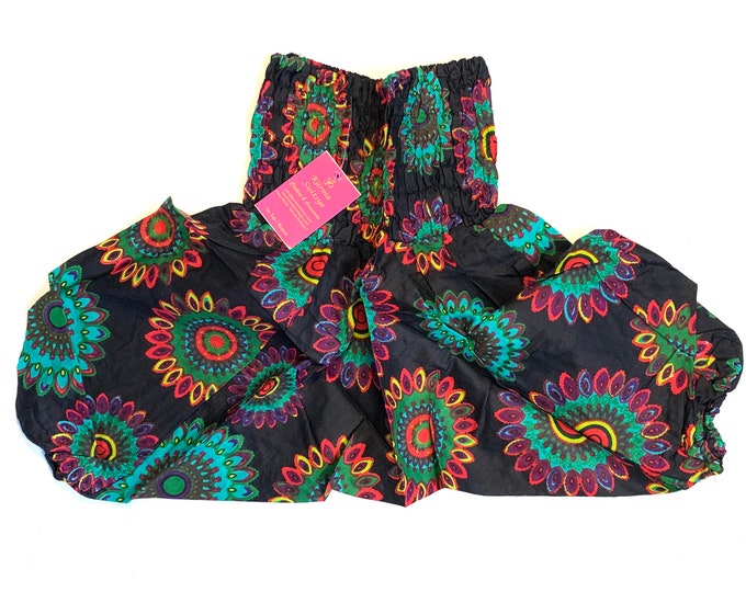 Child Size 2 Crawler, Cotton Harem Pants, Kids Drop-Crotch Trousers, Ali Baba, Afghan Pants