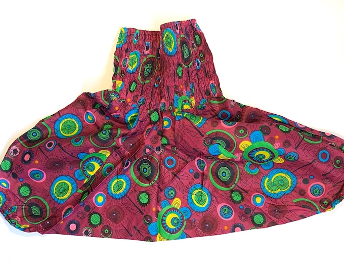 Child Size 2 Crawler, Cotton Harem Pants, Kids Drop-Crotch Trousers, Ali Baba, Afghan Pants